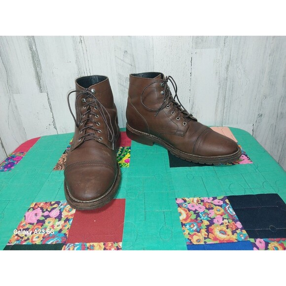 Thursday Boot Co. Mens 11.5 Brown Everyday Captain Cap Toe Lace Up Leather Boots